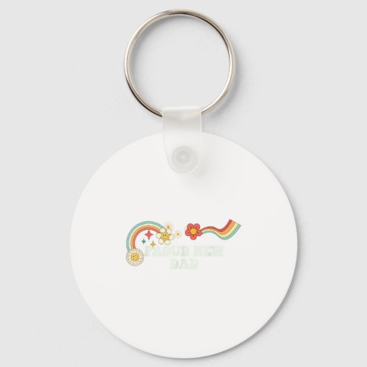 Cool Groovy Quote Proud New Dad Saying Art Schlüsselanhänger (Vorderseite)