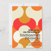 Cool Groovy Retro Geburtstagsparty Einladung (Vorderseite)