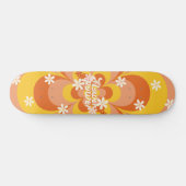 Cool Groovy Retro Vintage Blume Power Skateboard (Horizontal)