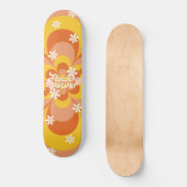 Cool Groovy Retro Vintage Blume Power Skateboard (Vorderseite)