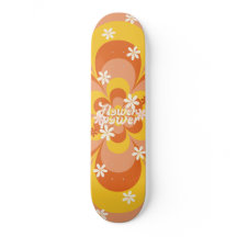 Cool Groovy Retro Vintage Blume Power Skateboard