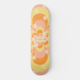 Cool Groovy Retro Vintage Blume Power Skateboard