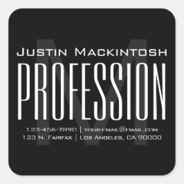 Cool große moderne Anfänge | Schwarz-Weiß-Platz Quadratischer Aufkleber