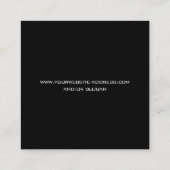 Cool große moderne Anfänge | Schwarz/Weiß Quadratische Visitenkarte (Rückseite)