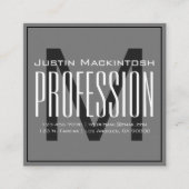 Cool große moderne Anfänge | Schwarz/Weiß Quadratische Visitenkarte (Vorderseite)