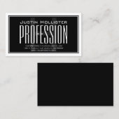 Cool große moderne Anfänge | Schwarz/Weiß Visitenkarte (Vorne/Hinten)