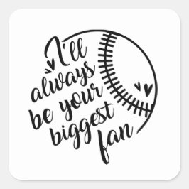 cool größte Fan-Baseball-Sportart Quadratischer Aufkleber