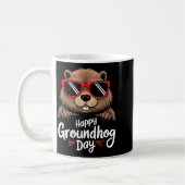 Cool Groundhog Wearing Sungles Retro Style Premium Kaffeetasse (Links)