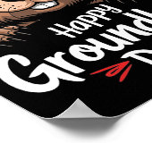 Cool Groundhog Wearing Sungles Retro Style Premium Poster (Ecke)