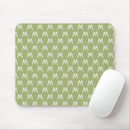 Cool-grün-weiß-Monogramm Mousepad