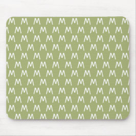 Cool-grün-weiß-Monogramm Mousepad