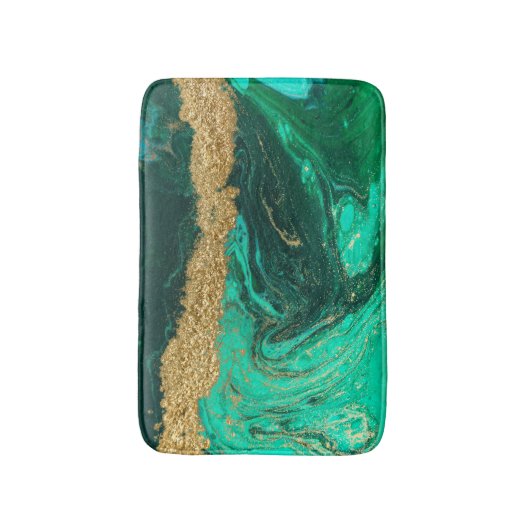 Cool-grüner Goldmarmor, Granit, Stone Textur Badematte (Vorderseite Vertikal)