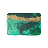Cool-grüner Goldmarmor, Granit, Stone Textur Badematte (Vorderseite)