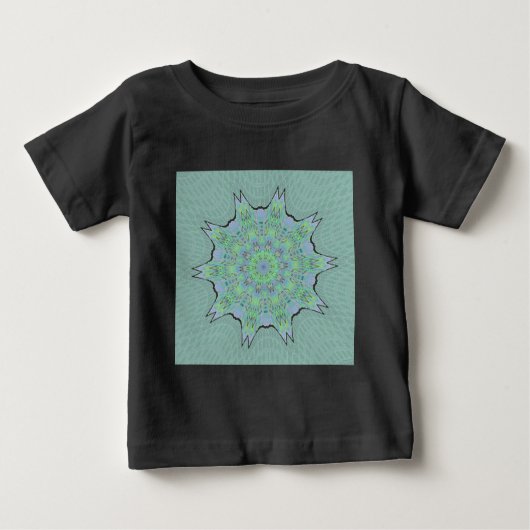 Cool grünes Blumenmuster Baby T-shirt (Vorderseite)