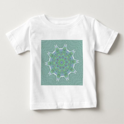 Cool grünes Blumenmuster Baby T-shirt (Vorderseite)