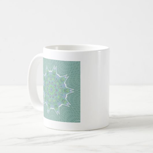 Cool grünes Blumenmuster Kaffeetasse (Vorderseite Links)