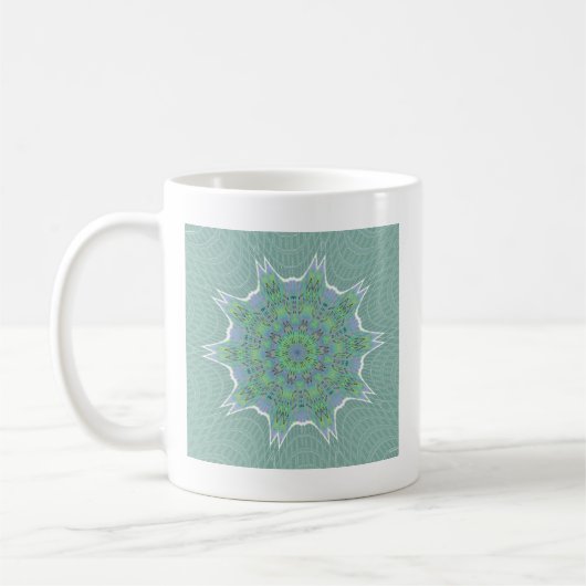 Cool grünes Blumenmuster Kaffeetasse (Links)