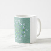 Cool grünes Blumenmuster Kaffeetasse (VorderseiteRechts)