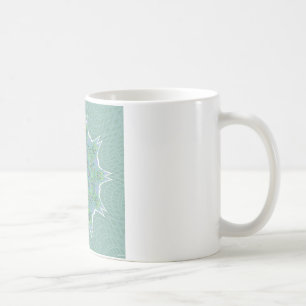 Cool grünes Blumenmuster Kaffeetasse
