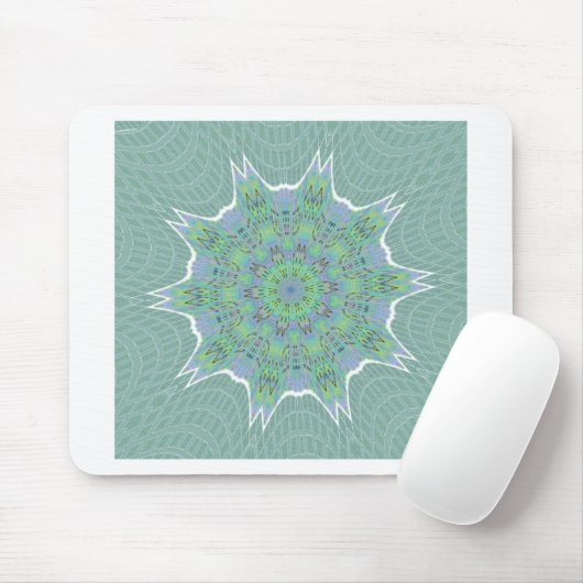 Cool grünes Blumenmuster Mousepad (Mit Mouse)