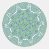 Cool grünes Blumenmuster Runder Aufkleber (Vorderseite)
