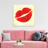 Cool Grunge Big Red Lips Canvas Print Leinwanddruck (Insitu (Wohnzimmer))