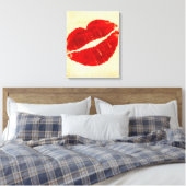 Cool Grunge Big Red Lips Canvas Print Leinwanddruck (Insitu (Schlafzimmer))