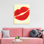 Cool Grunge Big Red Lips Canvas Print Leinwanddruck (Insitu (Wohnzimmer))
