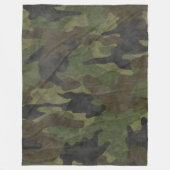 Cool Grunge Green Camouflage Custom Fleece Blanken (Vorderseite)