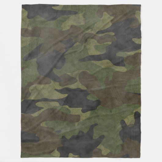 Cool Grunge Green Camouflage Custom Fleece Blanken (Vorderseite)