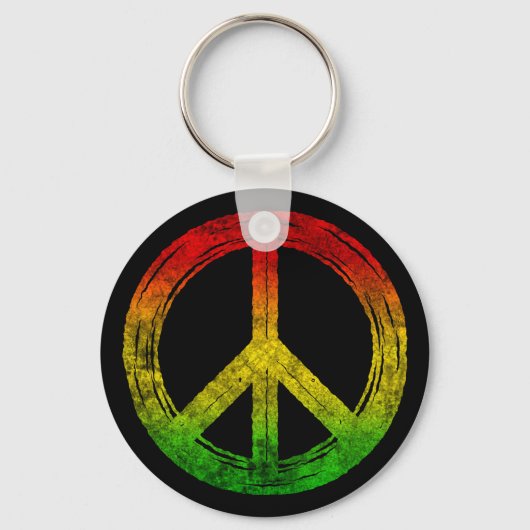 Cool Grunge Reggae Rasta Peace Symbol Schlüsselanh Schlüsselanhänger (Vorderseite)