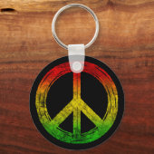 Cool Grunge Reggae Rasta Peace Symbol Schlüsselanh Schlüsselanhänger (Vorderseite)
