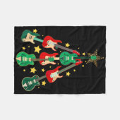 Cool Guitar Christmas Tree Guitar Lovers Christmas Fleecedecke (Vorderseite (Horizontal))
