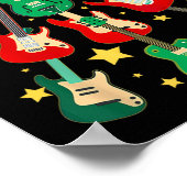 Cool Guitar Christmas Tree Guitar Lovers Christmas Poster (Ecke)