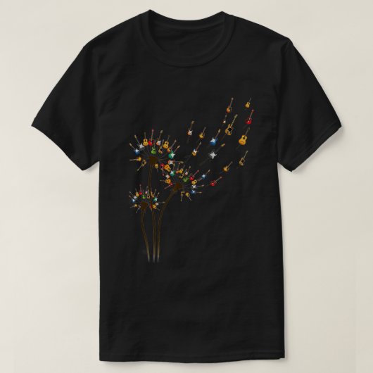 Cool Guitar Dandelion Blume Funny Musiknotens Männ T-Shirt (Design vorne)