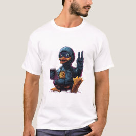 Cool Hacker Duck Illustration-Cyber Tech Programer T-Shirt