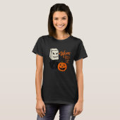 Cool Halloween Meow Boo Boo Cat Illustration Graph T-Shirt (Vorne ganz)
