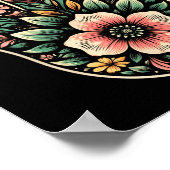 Cool Hamsa Khamsa Symbol In Floral Art Style Chris Poster (Ecke)