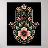 Cool Hamsa Khamsa Symbol In Floral Art Style Chris Poster (Vorne)