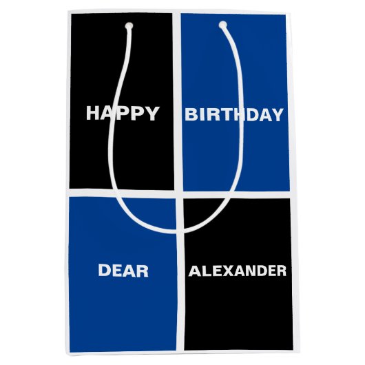 Cool Happy Birthday Mittlere Geschenktüte (Vorderseite)