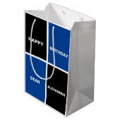 Cool Happy Birthday Mittlere Geschenktüte (Rückseite Schrägansicht)