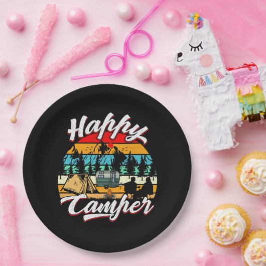 cool Happy Camper Party Pappteller (Party)