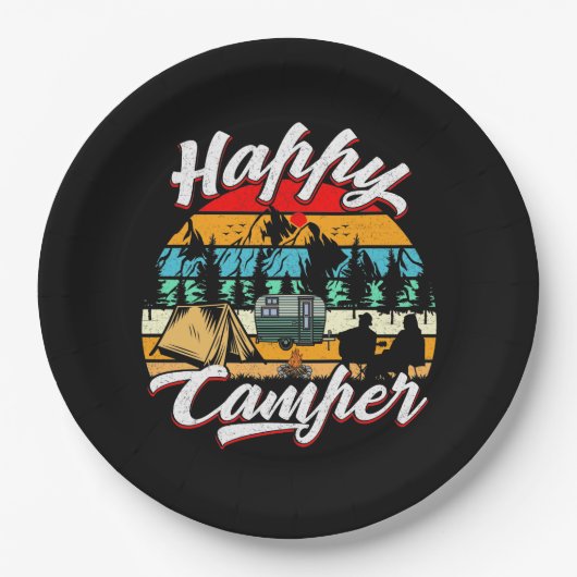 cool Happy Camper Party Pappteller (Vorderseite)