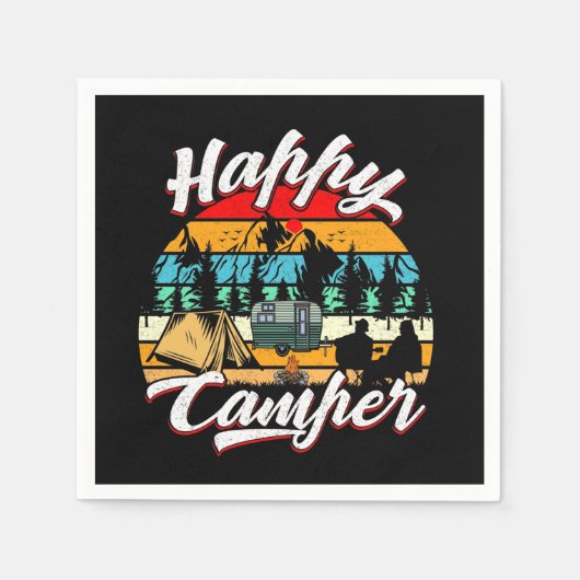 cool Happy Camper Party Serviette (Vorderseite)