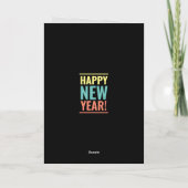 Cool Happy New Year Card mit moderner Typografie Karte (Rückseite)