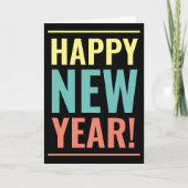 Cool Happy New Year Card mit moderner Typografie Karte (Vorderseite)