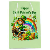 Cool Happy Saint Patrick's Day leprechaun  Mittlere Geschenktüte (Vorderseite)