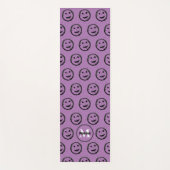 Cool Happy Smilin Gesichtsmuster Lavendel Monogram Yogamatte (Vorderseite)