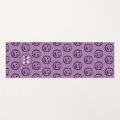 Cool Happy Smilin Gesichtsmuster Lavendel Monogram Yogamatte (Vorderseite (Horizontal))