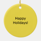Cool Happy Smiling face yellow Keramik Ornament (Hinten)